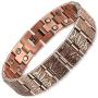 RainSo Mens Double Row Pure Copper Magnetic Therapy Bracelet Pain Relief for Arthritis 3500 Gauss with Gift Box Adjustable