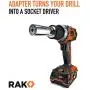 RAK Universal Socket Grip (7-19mm) Multi-Function Ratchet Wrench Power Drill Adapter 2Pc Set - Tool for Men, DIY Handyman, Father/Dad, Husband, Boyfriend, Him, Women RAK Universal Socket Grip (7-19mm) Multi-Function Ratchet Wrench Power Drill Adapter 2Pc Set - Tool for Men, DIY Handyman, Father/Dad, Husband, Boyfriend, Him, Women