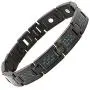 N+NITROLUBE Titanium Mens Magnetic Bracelets Link Fashion Blue Carbon Fiber for Men Therapy Bracelet Magnetic Jewelry Gift (Black,8.27 in)