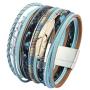 GelConnie Feather Leather Cuff Bracelet Magnetic Multi Strand Bracelet Wrap Bracelet Bohemian Jewelry Gifts for Women, Wife, Sister