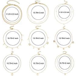 9 Pieces Layering Choker Necklace Cute Star Coin Pearl Necklace Snake Chain Choker Multilayer Vsco Necklace for Teens Girls Women