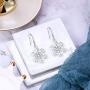 BriLove Winter-Snowflake-Earrings-for-Women CZ Elegant Hook Dangle Earrings