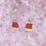 Christmas Dangle Stud Earrings Holiday Party Drop Earrings Enamel Crystal Santa Claus Bell Hat Earring Cute Christmas Costume Jewelry Women Girls