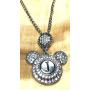 Snap Jewelry Mickey Mouse Shape Necklace Fits 18-20mm Snaps 20-3'' Extender