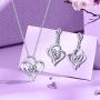 VAN RORSI&MO Jewelry Set - 14k White Gold Plated Heart Necklace and Earring Sets for Women 5A Cubic Zirconia Jewelry Sets for Women