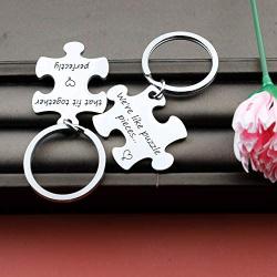 Eigso Puzzle Piece Keychain for Couples Were Like Puzzle Pieces That Fit Together Matching Keychain Distance Keychain