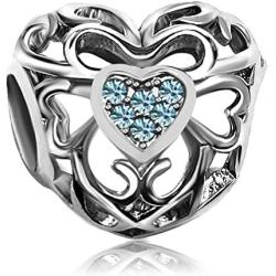 JMQJewelry Christmas Gifts Signature Heart Birthday Birthstone Charms for Bracelets Women Jewelry