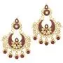 Aheli Classy Enamel Faux Stone Chandbali Style Earrings with Maang Tikka Set Indian Traditional Jewelry for Women