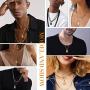 PROSTEEL Initial Letter Pendant Necklace for Men Women, Capital Letter Necklaces A to Z, Black/Yellow Gold Plated Stainless Steel Jewelry, Customize Text Available, Box Chain 20-22 inch Adjustable