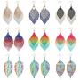 Udalyn 9 Pairs Metal Hollow Leaf Earrings Sets Teardrop Leaf Shape Hook Drop Dangle Earring Lightweight Jewelry for Women