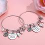 Sunflower Charm Bracelets for Women Girls, Stainless Steel Expandable Bangle Bracelets Engraved Letter Sunflower Bee You Are My Sunshine My Only Sunshine Initial Charm Sunflower Bracelets Jewelry Gift