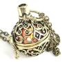 UMBRELLALABORATORY Steampunk FIRE Necklace - Pendant Charm Locket Jewelry- Great Gift-Bronze-Costume Accessory