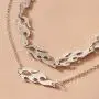 Hip-hop Flame Fire Choker Necklace Punk Adjustable Neutral Fire Charm Chain Wave Sun Choker Clavicle for Women Girl Streetwear Jewelry Hip-hop Flame Fire Choker Necklace Punk Adjustable Neutral Fire Charm Chain Wave Sun Choker Clavicle for Women Girl Streetwear Jewelry