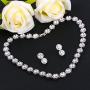 EVER FAITH Silver-Tone Round Cubic Zirconia Birthstone Row Necklace Earrings Set