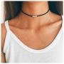 TseanYi Boho Bead Choker Necklace Short Black Necklaces Minimalist Collar Necklace Jewelry for Women and Girls (Silver)