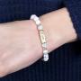 Inspirational Message Stretch Prayer Bead Bracelet - Christian Bible Cuff Blessed, Faith, Love, Hope Natural Stone, Multi Layer Stacking Strand Bangle Set