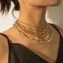 Multi Layer Chunky Necklaces Punk Chain Gold Statement Collar Necklace Hip Hop Gold Color Cuban Thick Link Chain Necklace for Women Gothic Cool Jewelry Multi Layer Chunky Necklaces Punk Chain Gold Statement Collar Necklace Hip Hop Gold Color Cuban Thick Link Chain Necklace for Women Gothic Cool Jewelry