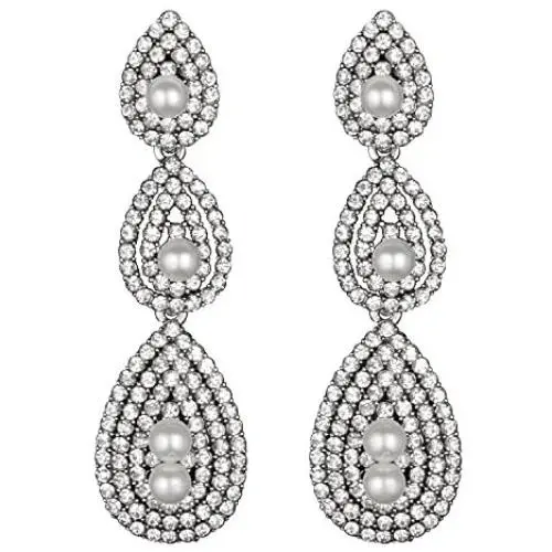 VIJIV Gatsby Earrings Vintage 1920s Drop Chandelier Flapper Jewelry Accessories VIJIV Gatsby Earrings Vintage 1920s Drop Chandelier Flapper Jewelry Accessories