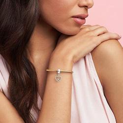 Pandora Jewelry Forever In My Heart Cubic Zirconia Charm in Sterling Silver and 14K Yellow Gold