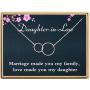 SANNYRA Daughter-in-Law Gift Necklace Mother Daughter Jewelry Gift for Her 14K Rose Gold Filled 2 Interlocking Circles