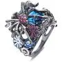 HSQYJ Spider Cocktail Ring Oval Imitation Sapphire Wedding Engagement Ring Mascot Rhinestones Spider Fashion Jewelry Ring Black Gun Plated for Women HSQYJ Spider Cocktail Ring Oval Imitation Sapphire Wedding Engagement Ring Mascot Rhinestones Spider Fashion Jewelry Ring Black Gun Plated for Women