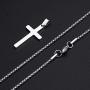 M MOOHAM Cross Necklace for Men - Stainless Steel Silver Gold Black Plain Cross Pendant Necklace Simple Jewelry Gifts, 16-24 Inches Chain