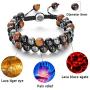 Lava Rock Bracelet Bead Bracelet -8MM Tiger Eye Bracelet Essential Oil Diffuser Healing Natural Stone Bead Bracelet Adjustable Chakra Unisex Yoga Bracelets