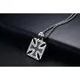 PJ Jewelry Two-Tone Stainless Steel Jerusalem Knights Templar Maltese Cross Pendant Necklace with Box Chain PJ Jewelry Two-Tone Stainless Steel Jerusalem Knights Templar Maltese Cross Pendant Necklace with Box Chain