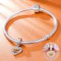 HAPiZOKE Mother Charm Sterling Silver Love Mum Charm Best Mom Charm Bead with Cubic Zirconia for Bracelets/Gift for Mother