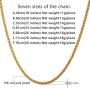 U7 Rope/Wheat Chain Necklace, 18k Real Gold Plated Strong Link with Lobster Claw Clasp, Color Silver/Black/Gold, Width 1.5/3/6/9MM,Length 18-30 Inch Replacement Chains for Pendant,Gift Packed