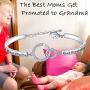 BEKECH The Best Moms Get Promoted to Grandma Interlocking Circles Bracelet Gift for Grandmother Nana Yaya Grammy Nonna