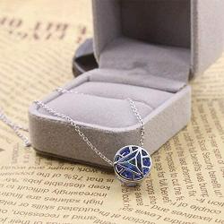 yStore1 Necklace Pendant Arc Reactor Round 925 Silver Pendant Necklaces Jewelry for Men Women Cosplay Jewellery