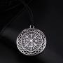 VASSAGO Vintage Norse Viking Vegvisir Compass Celtic Knot Pendant Talisman Necklace for Men Women
