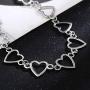 Konpicca Heart Choker Necklace - Simple Geometric Circle Choker Statement Clavicle Necklace for Women Girls Necklace Jewerly