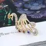 Womens Mens Ring Colorful Imitation Crystal Peacock Ring Tide Three-Dimensional Hollow Retro Index Finger Jewelry Wedding Party Ring Women