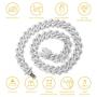 Halukakah Cuban Link Chain for Men Iced Out,14MM Mens Gold Chain Miami 18k Real Gold Plated/Platinum White Gold Finish Choker Necklace Bracelet,Full Cz Diamond Cut Prong Set