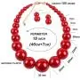 KOSMOS-LI Large Style Big Imitate Pearl Strand Choker Necklace with Earrings Set