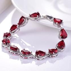 GULICX White Gold Plated Tear Drop AAA Cubic Zirconia Women Bracelet Earrings Necklace Jewelry Set