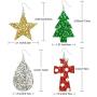 16 Pairs Christmas Earrings Xmas Faux Leather Earrings Glitter Long Dangle Teardrop Earrings for Women Jewelry Accessories