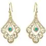 Disney Aladdin Princess Jasmine Gold Plated Crystal Filigree Dangle Earrings Disney Aladdin Princess Jasmine Gold Plated Crystal Filigree Dangle Earrings