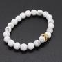 POSHFEEL 8mm Natural Stone CZ Micro Pave Crown King Queen Beads His and Hers Couple Bracelet, 7.5''
