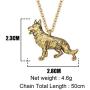 DOWAY Antique Rose Gold/Silver Plated Sweet German Shepherd Necklace Pet Dog Pendant Novelty Metal Jewelry for Women Girls Charm Party Gift
