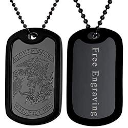 FaithHeart Mens Personalized Dog Tag Necklace, Stainless Steel/Silicone Text/Photo Customized Pendant Jewelry for Women Boys with Delicate Packaging