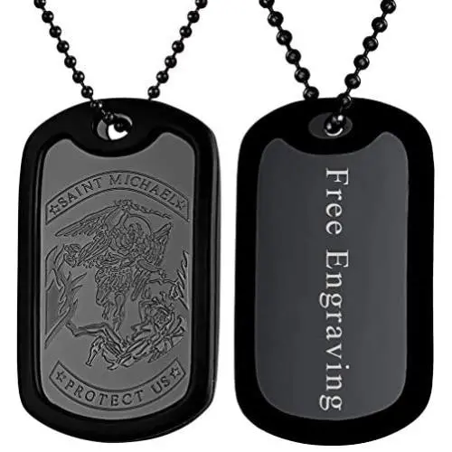 FaithHeart Mens Personalized Dog Tag Necklace, Stainless Steel/Silicone Text/Photo Customized Pendant Jewelry for Women Boys with Delicate Packaging FaithHeart Mens Personalized Dog Tag Necklace, Stainless Steel/Silicone Text/Photo Customized Pendant Jewelry for Women Boys with Delicate Packaging