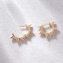 OSIANA Huggie Hoop Earrings for Women 18K Gold Plated Handmade Cubic Zirconia Stars Geometry Beads Chain Link Rope Cute Delicate Boho Hoops Hypoallergenic Small Jewelry Gift for Her