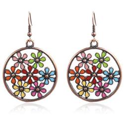 ROSTIVO Bohemian Earrings for Women and Girls Boho Jewelry Retro Vintage Ethnic Earrings Round Drop and Dangle Earrings