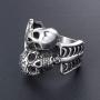 MZC Jewelry Vintage Gothic Skull Ring Stainless Steel Men Women Statement Punk Party Ring Size 8 to 12