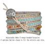 PLTGOOD Handmade 5 Wrap Leather Bead Bracelets for Women Men - Bohemian Variety Natural Crystal Lava Stone Mixed Beaded Strand Bracelet Bangle with Brazilian Agate Collection
