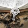 Honolulu Jewelry Company Sterling Silver Claddagh Celtic Cross Pendant with 18'' Box Chain