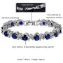 RIZILIA Blossom Tennis Bracelet & Round Cut CZ [6 Colors Available] in White Gold Plated, 7''